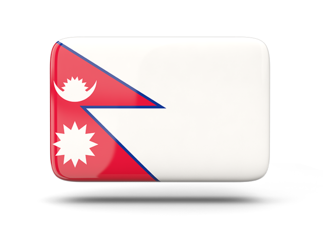 Rectangular icon with shadow. Download flag icon of Nepal at PNG format