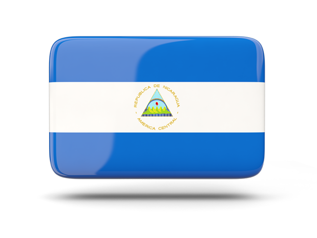 Rectangular icon with shadow. Download flag icon of Nicaragua at PNG format