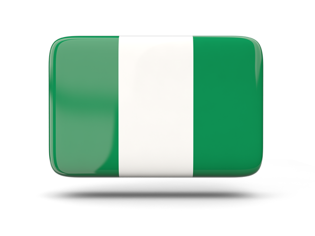 Прямоугольная иконка с тенью. Скачать флаг. Нигерия