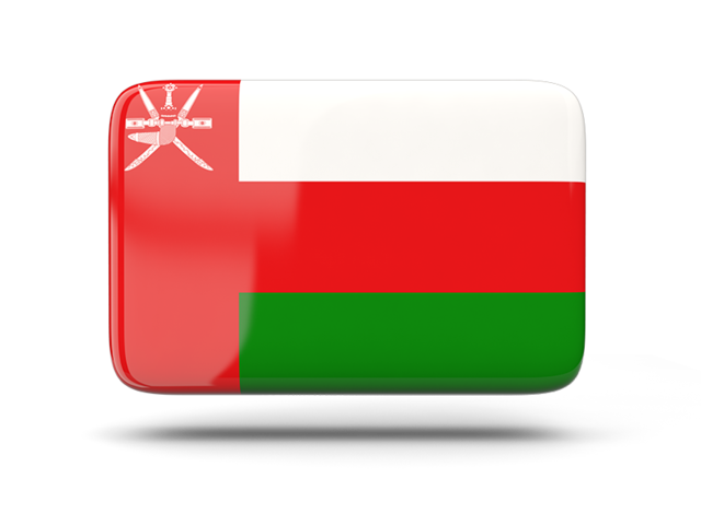 Rectangular icon with shadow. Download flag icon of Oman at PNG format
