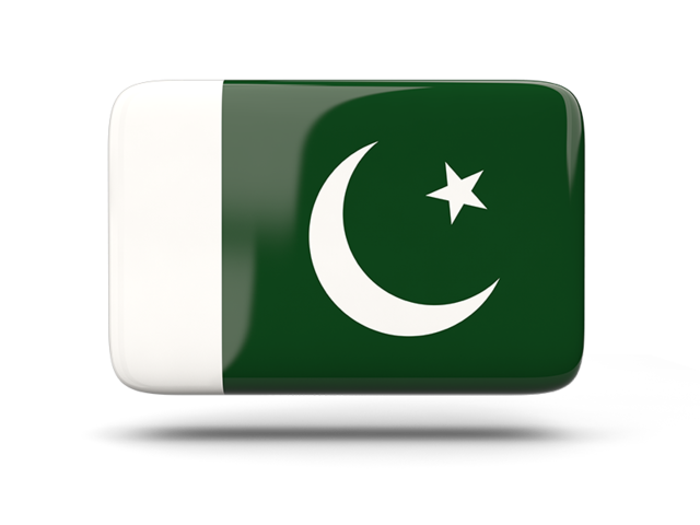 Прямоугольная иконка с тенью. Скачать флаг. Пакистан