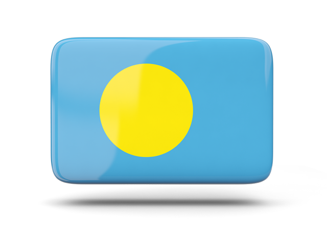 Rectangular icon with shadow. Download flag icon of Palau at PNG format