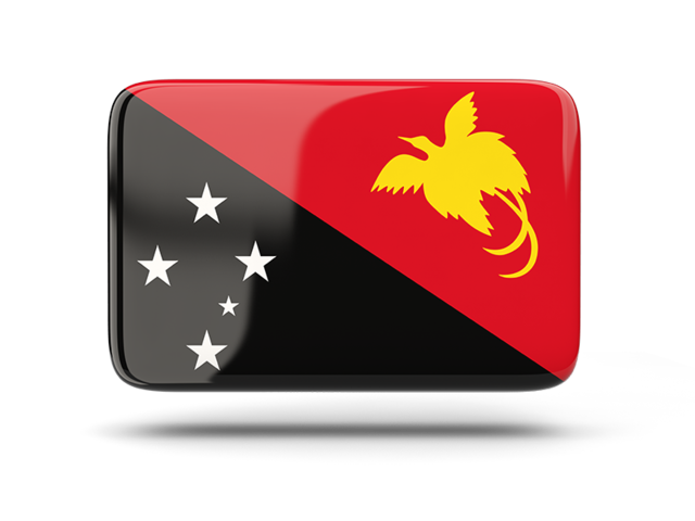 Прямоугольная иконка с тенью. Скачать флаг. Папуа — Новая Гвинея