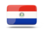 Paraguay. Rectangular icon with shadow. Download icon.