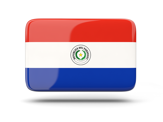 Rectangular icon with shadow. Download flag icon of Paraguay at PNG format
