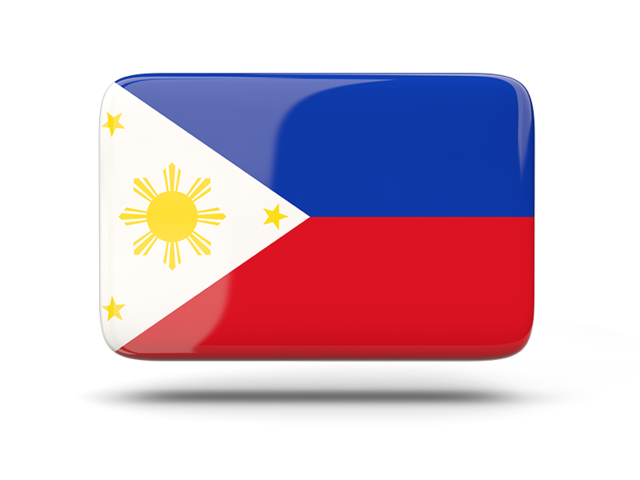 Прямоугольная иконка с тенью. Скачать флаг. Филиппины