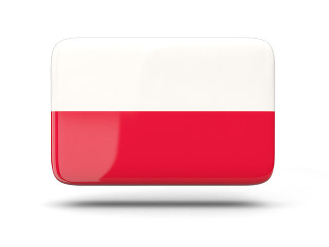 Прямоугольная иконка с тенью. Скачать флаг. Польша