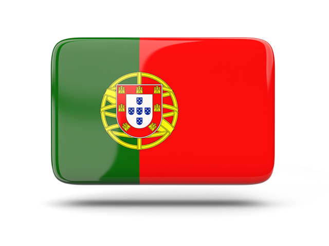 Прямоугольная иконка с тенью. Скачать флаг. Португалия
