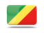 Republic of the Congo. Rectangular icon with shadow. Download icon.