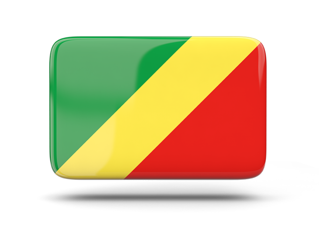 Rectangular icon with shadow. Download flag icon of Republic of the Congo at PNG format