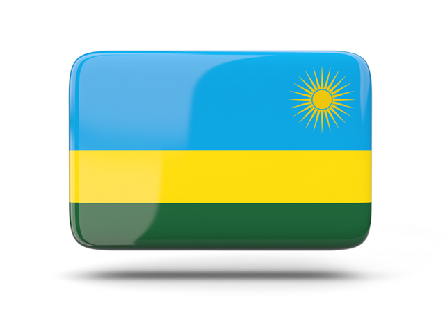 Rectangular icon with shadow. Download flag icon of Rwanda at PNG format