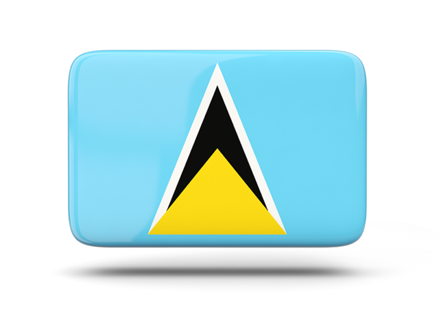Rectangular icon with shadow. Download flag icon of Saint Lucia at PNG format