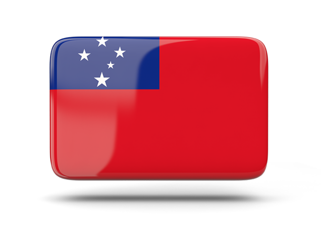 Rectangular icon with shadow. Download flag icon of Samoa at PNG format