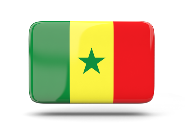 Rectangular icon with shadow. Download flag icon of Senegal at PNG format