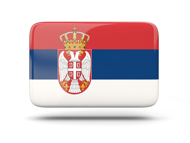 Rectangular icon with shadow. Download flag icon of Serbia at PNG format