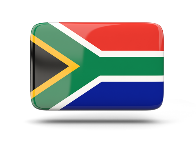 Rectangular icon with shadow. Download flag icon of South Africa at PNG format