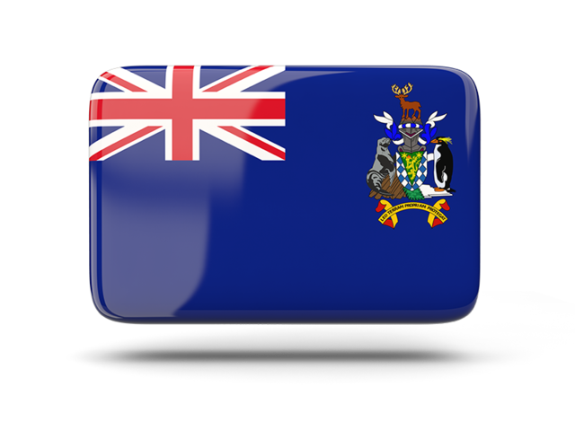Прямоугольная иконка с тенью. Скачать флаг. Южная Георгия и Южные Сандвичевы острова