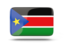 Южный Судан. Прямоугольная иконка с тенью. Скачать иллюстрацию.