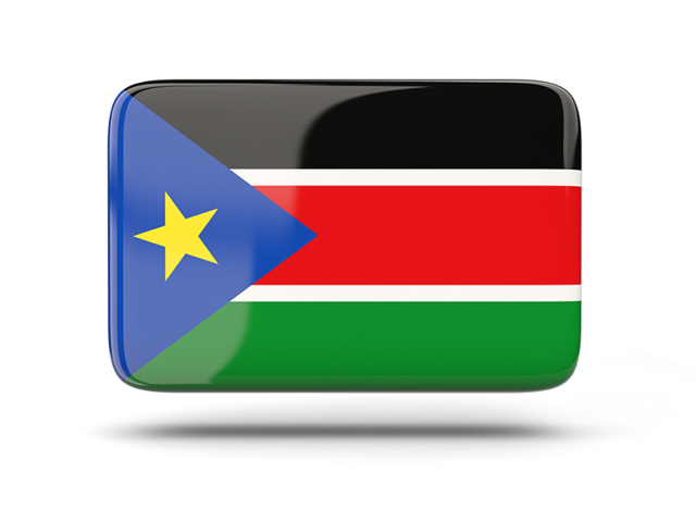 Rectangular icon with shadow. Download flag icon of South Sudan at PNG format