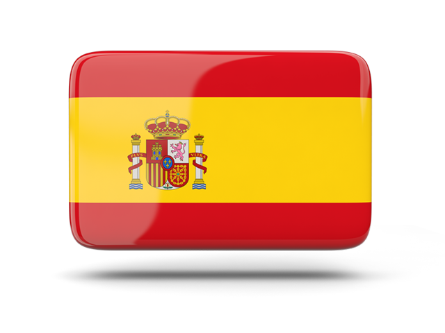 Rectangular icon with shadow. Download flag icon of Spain at PNG format