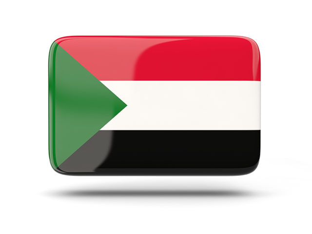 Прямоугольная иконка с тенью. Скачать флаг. Судан
