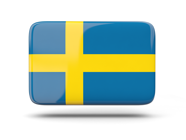 Прямоугольная иконка с тенью. Скачать флаг. Швеция