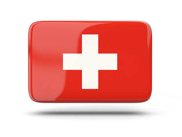 Прямоугольная иконка с тенью. Скачать флаг. Швейцария