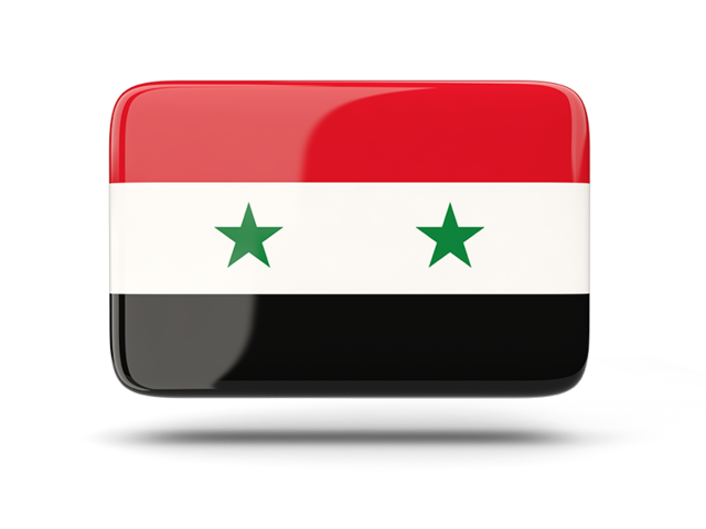 Rectangular icon with shadow. Download flag icon of Syria at PNG format