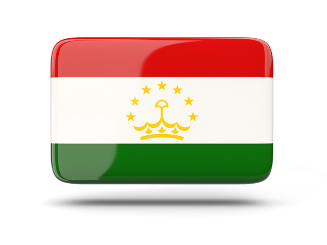 Rectangular icon with shadow. Download flag icon of Tajikistan at PNG format