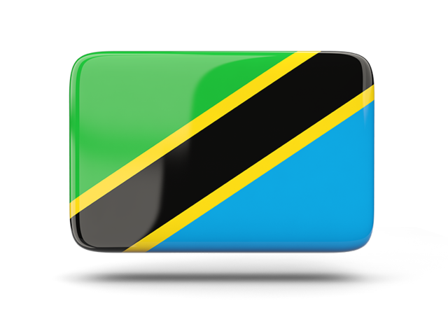 Rectangular icon with shadow. Download flag icon of Tanzania at PNG format