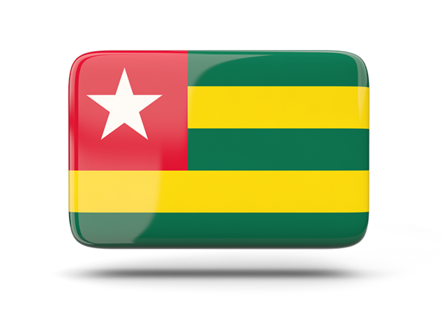 Rectangular icon with shadow. Download flag icon of Togo at PNG format