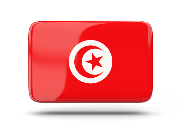 Rectangular icon with shadow. Download flag icon of Tunisia at PNG format