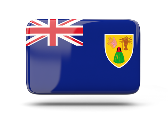 Rectangular icon with shadow. Download flag icon of Turks and Caicos Islands at PNG format