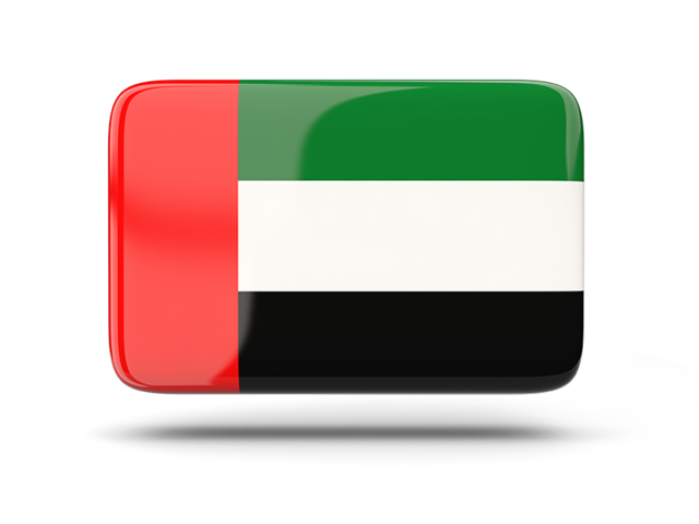Прямоугольная иконка с тенью. Скачать флаг. Объединённые Арабские Эмираты