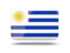 Uruguay. Rectangular icon with shadow. Download icon.