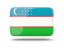 Uzbekistan. Rectangular icon with shadow. Download icon.