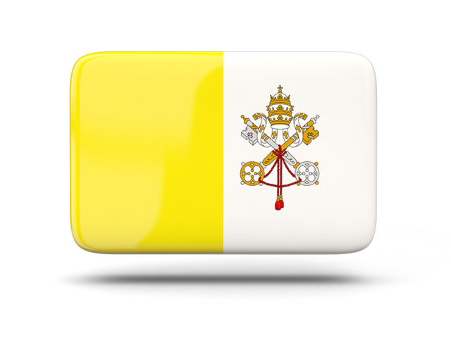 Rectangular icon with shadow. Download flag icon of Vatican City at PNG format