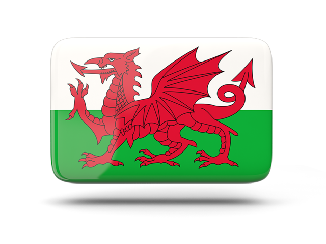 Rectangular icon with shadow. Download flag icon of Wales at PNG format