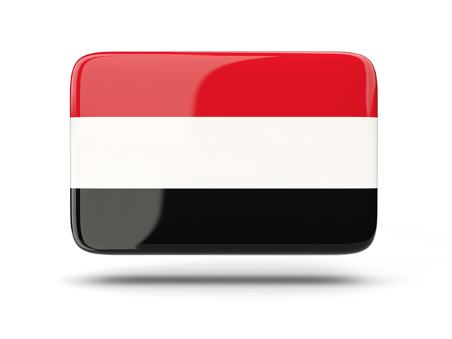 Rectangular icon with shadow. Download flag icon of Yemen at PNG format