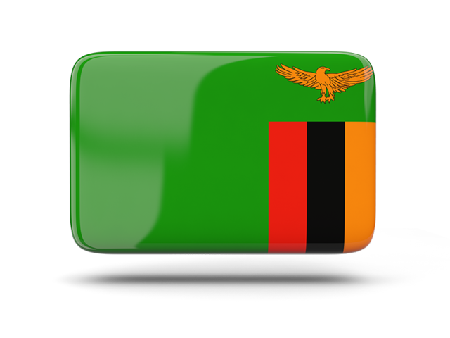 Rectangular icon with shadow. Download flag icon of Zambia at PNG format