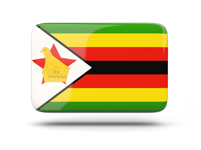 Прямоугольная иконка с тенью. Скачать флаг. Зимбабве