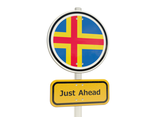 Road sign. Download flag icon of Aland Islands at PNG format