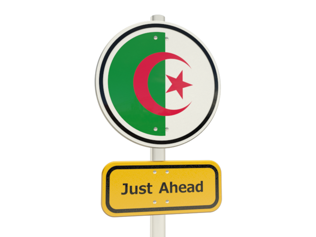Дорожный знак. Скачать флаг. Алжир
