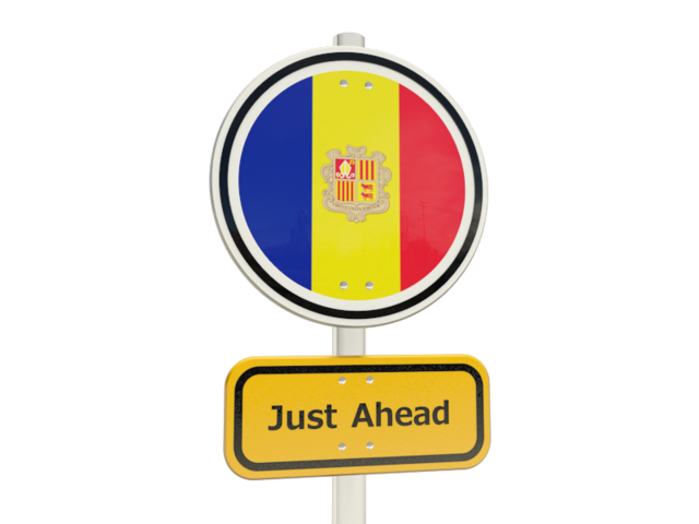 Road sign. Download flag icon of Andorra at PNG format