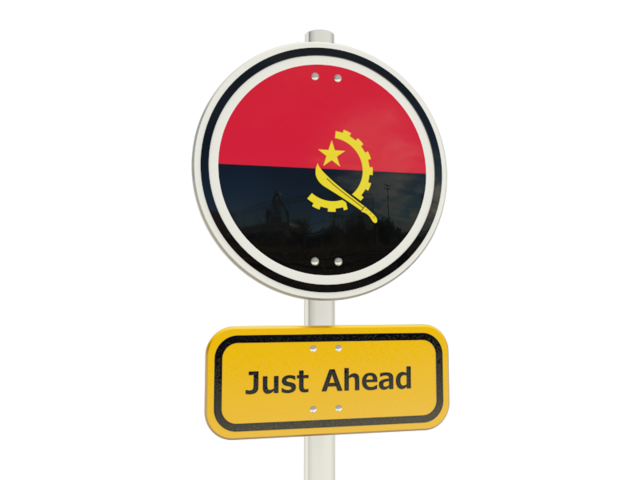 Дорожный знак. Скачать флаг. Ангола