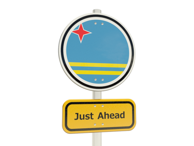 Road sign. Download flag icon of Aruba at PNG format