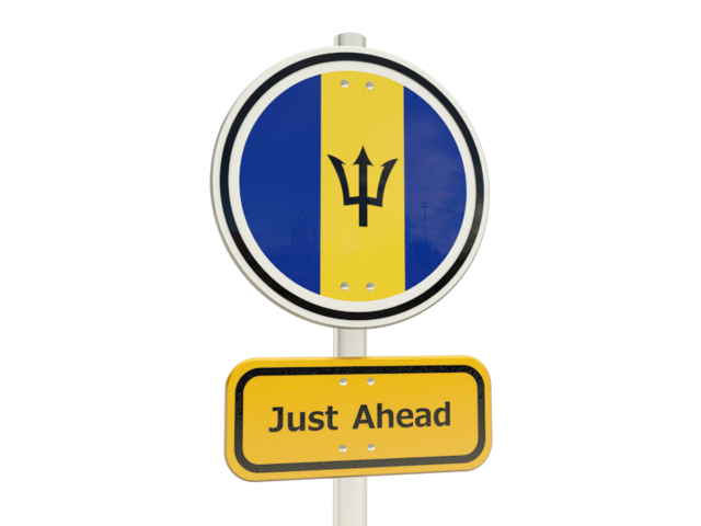 Road sign. Download flag icon of Barbados at PNG format