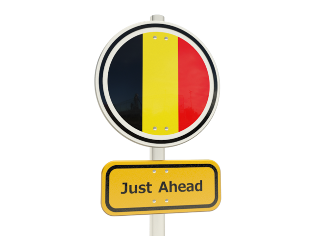 Дорожный знак. Скачать флаг. Бельгия