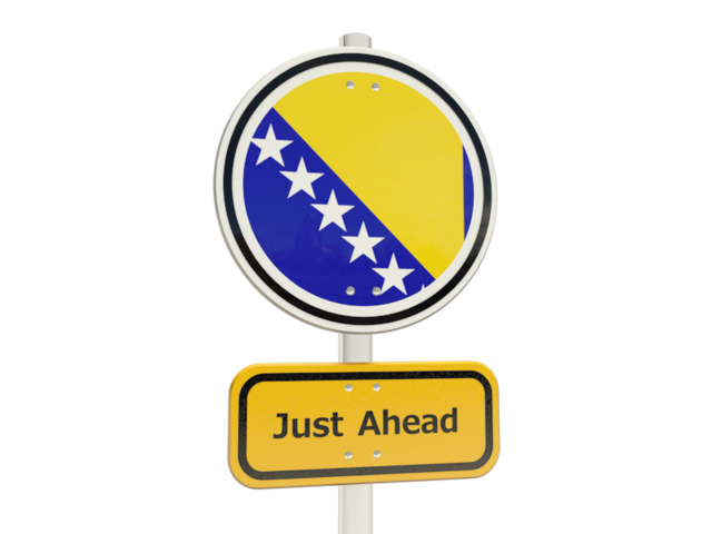 Road sign. Download flag icon of Bosnia and Herzegovina at PNG format