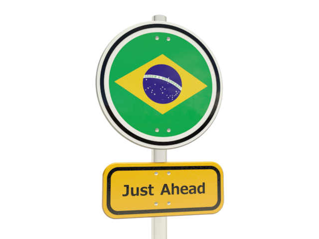 Road sign. Download flag icon of Brazil at PNG format